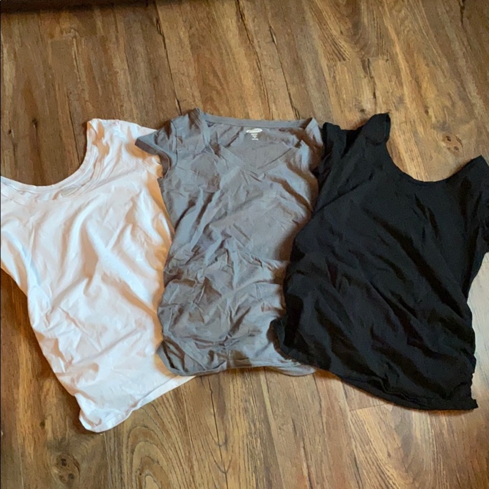 3-pack maternity fitted short sleeve tees